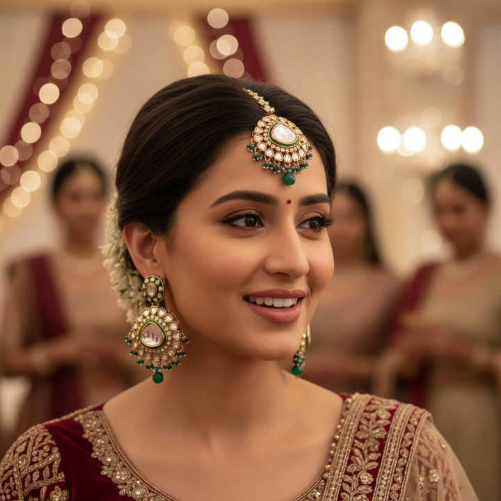 Emerald Vilasini Maang Tikka