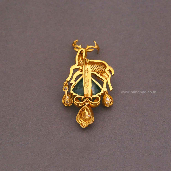Emerald Vintage Deer Brooch
