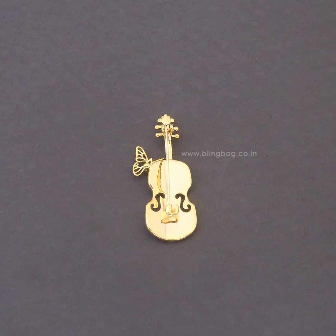 Multicolor Violin Brooch