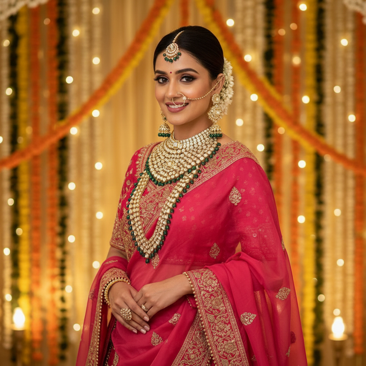 Emerald Vishalakshi Bridal Jewellery Set