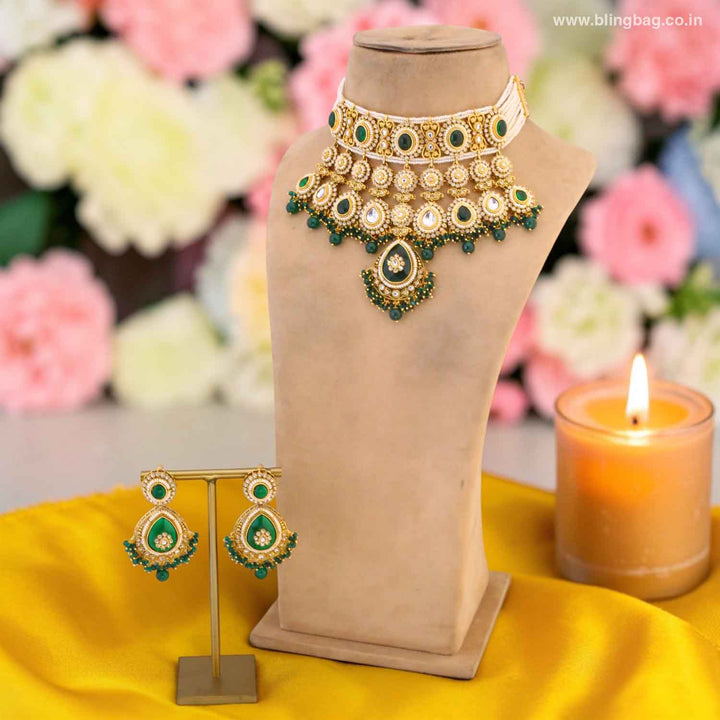 Emerald Vrishaliya Bridal Jewellery Set
