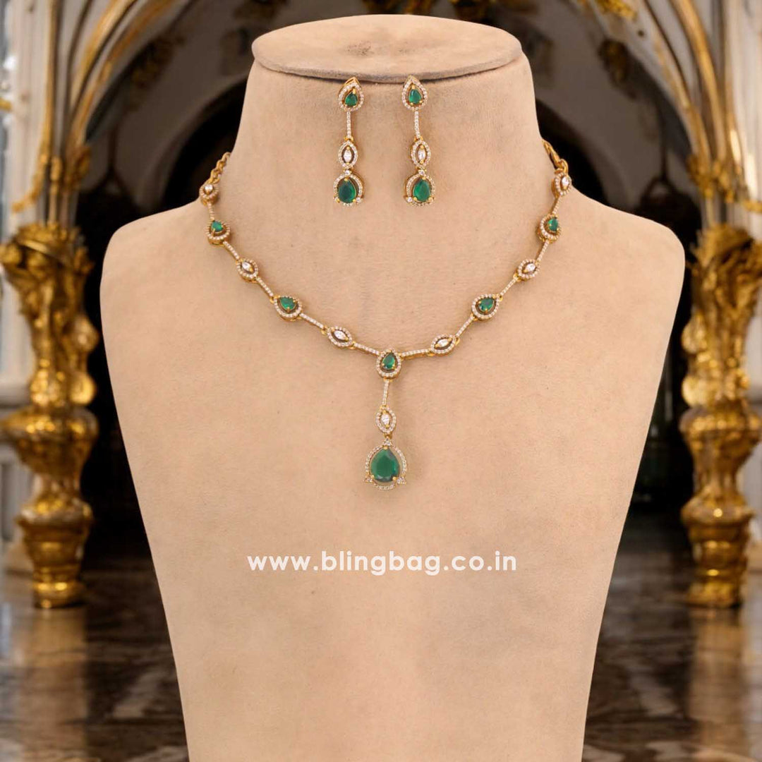 Emerald Vrishti Victorian Jewellery Set - New Arrival