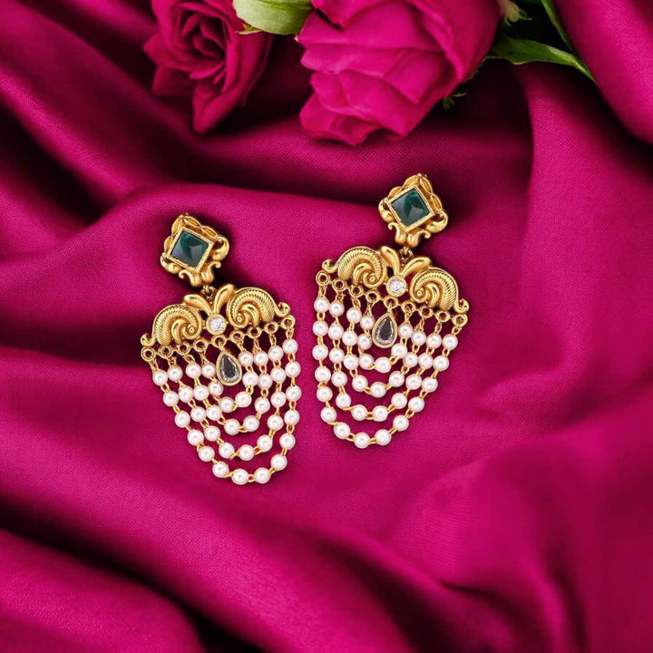 Emerald Vritti Antique Danglers