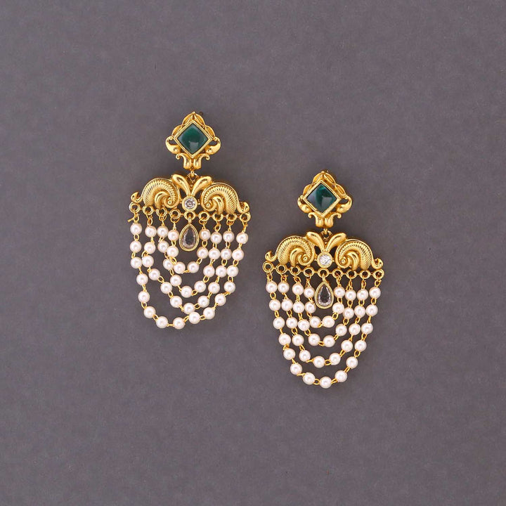 Emerald Vritti Antique Danglers
