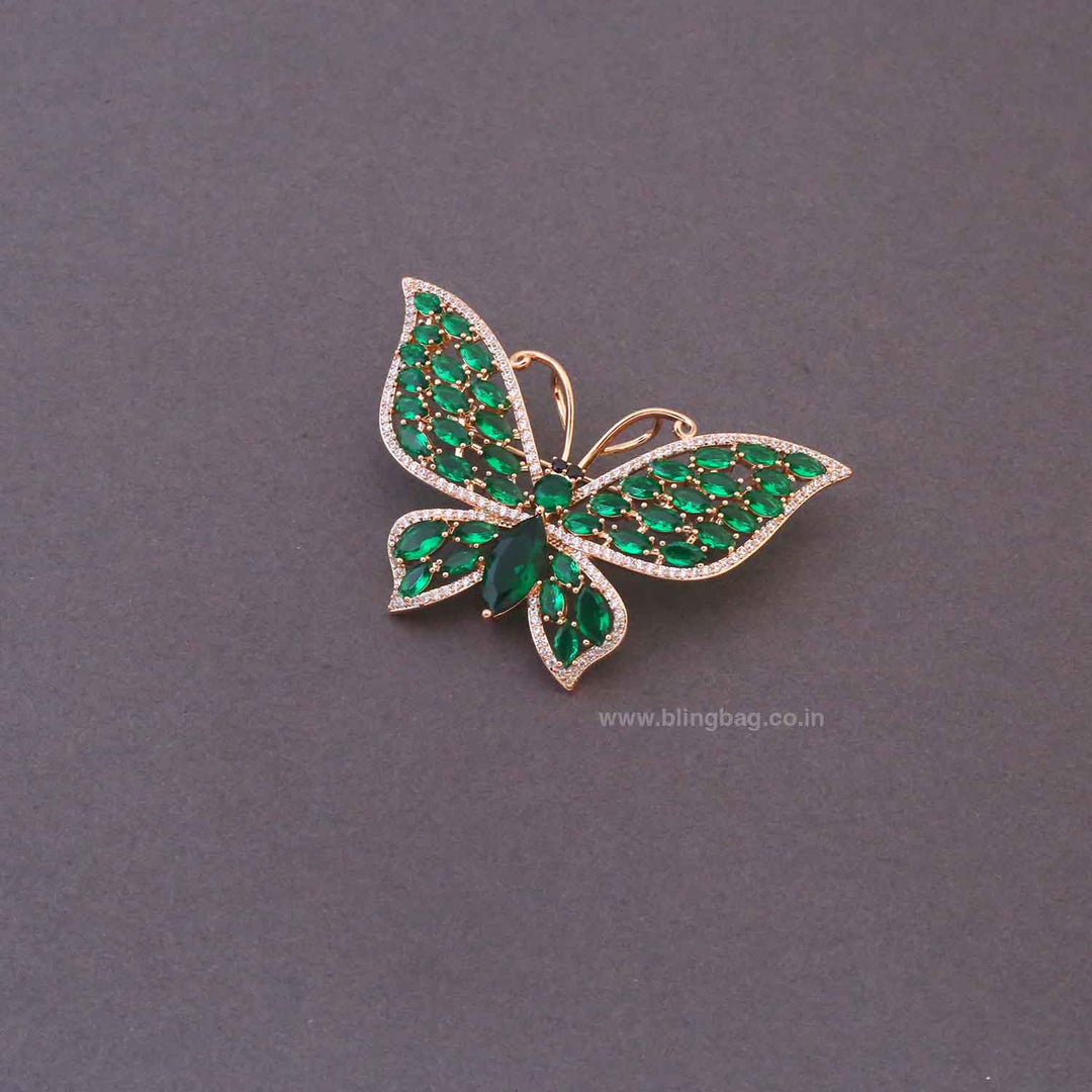 Emerald Wings Brooch
