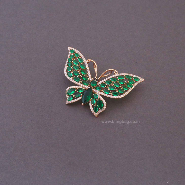 Emerald Wings Brooch