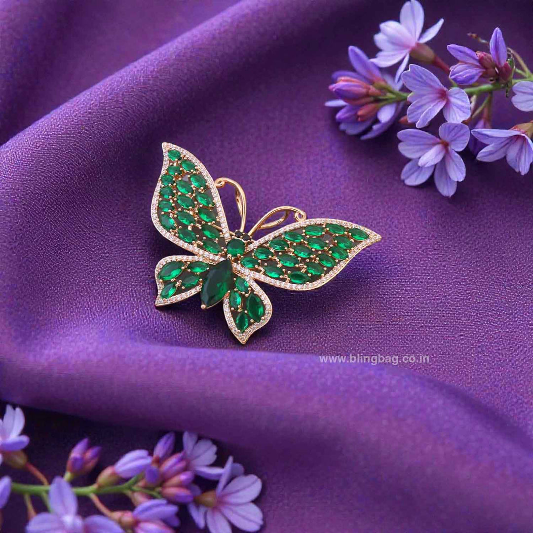 Emerald Wings Brooch