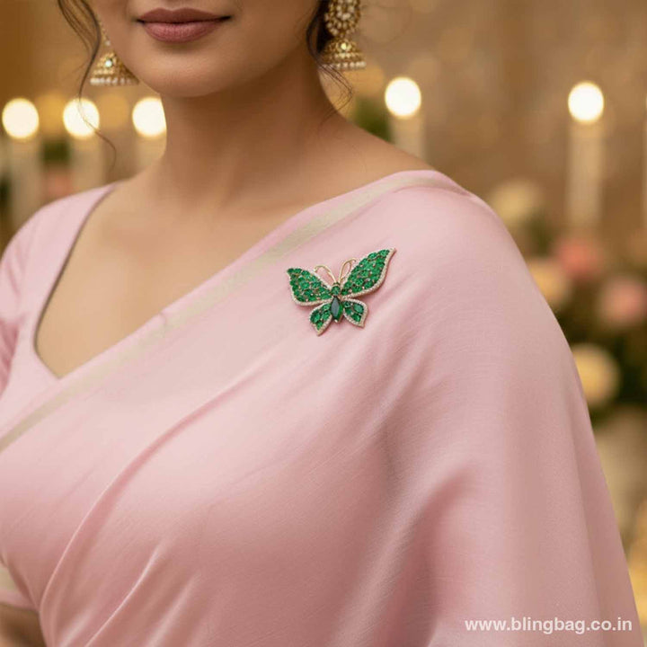 Emerald Wings Brooch