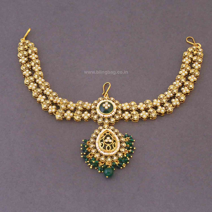 Emerald Yagna Kundan Bridal Jewellery Set