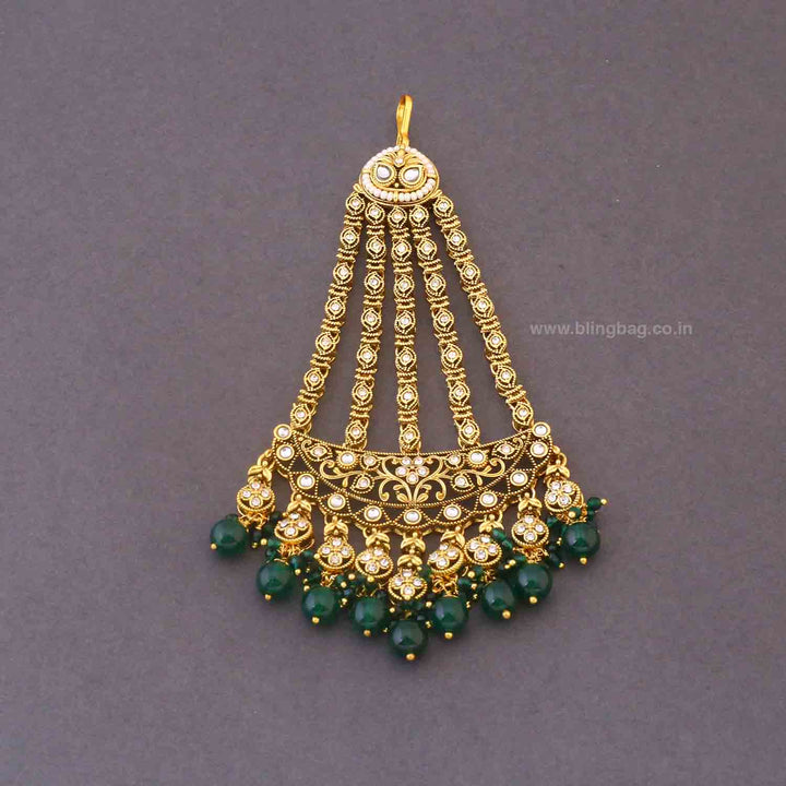 Emerald Yagna Kundan Bridal Jewellery Set