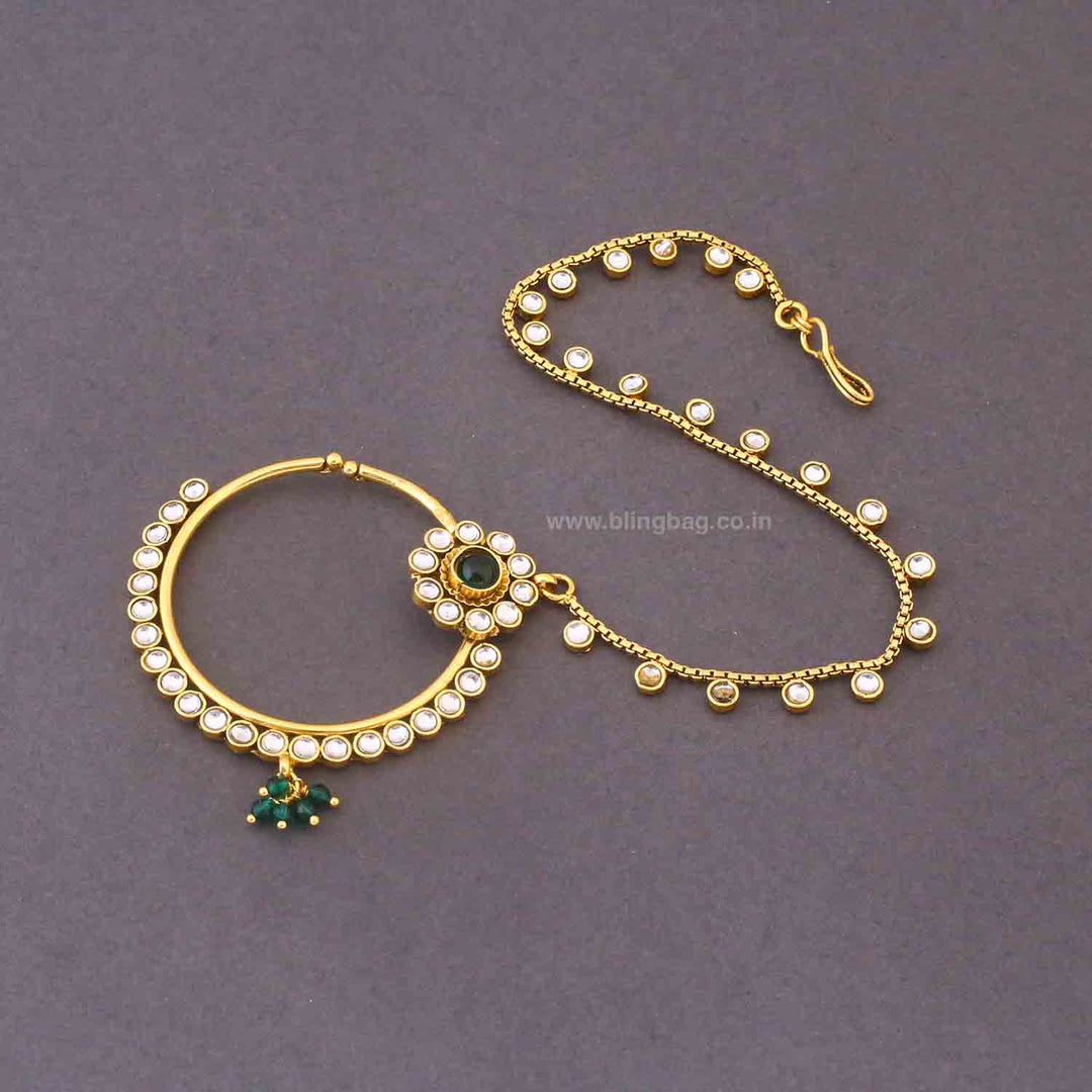 Emerald Yagna Kundan Bridal Jewellery Set