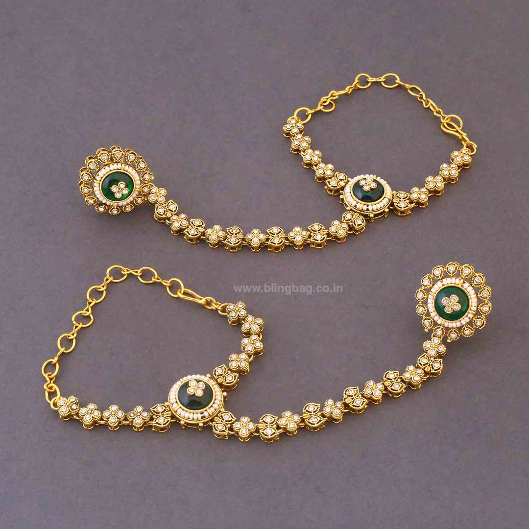 Emerald Yagna Kundan Bridal Jewellery Set