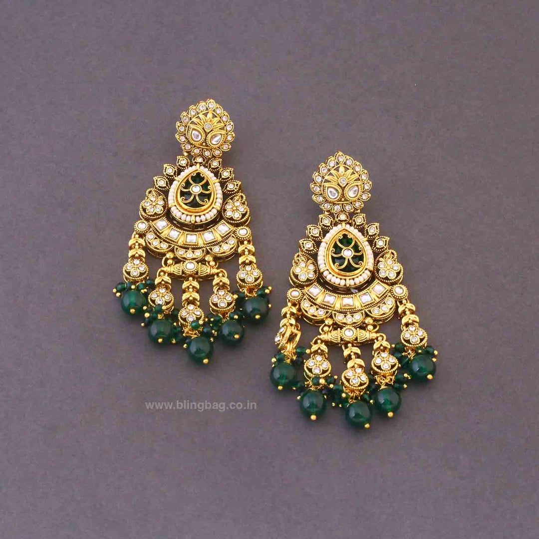 Emerald Yagna Kundan Bridal Jewellery Set