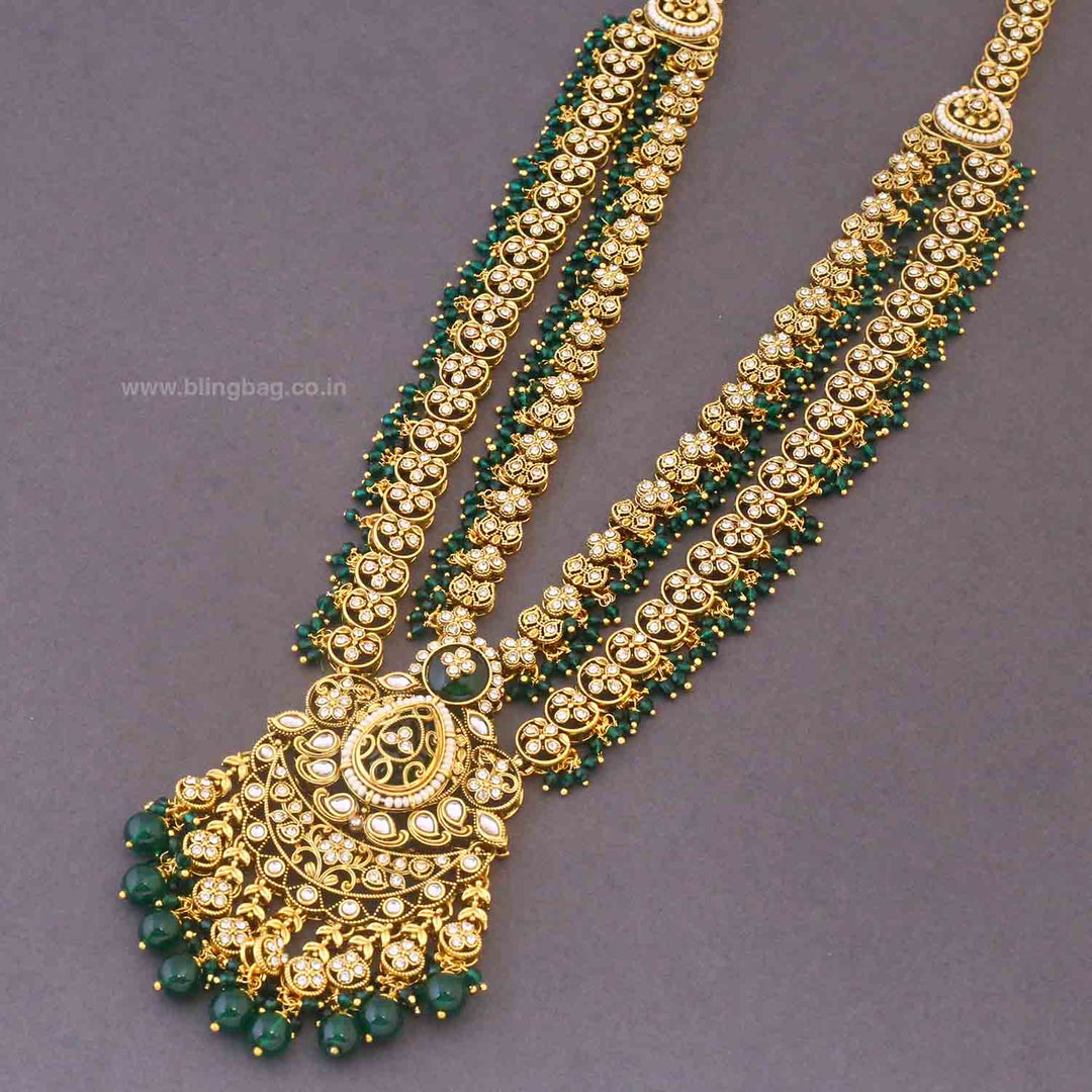 Emerald Yagna Kundan Bridal Jewellery Set
