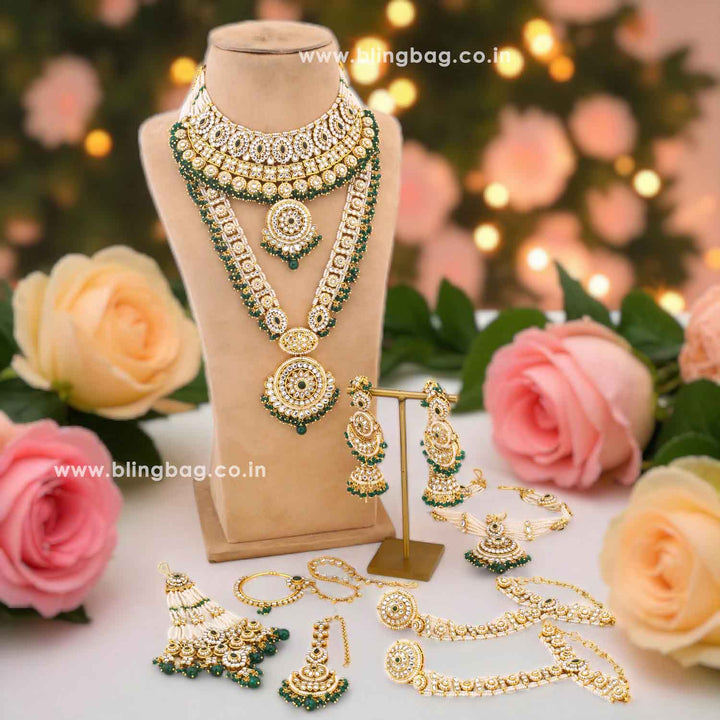 Emerald Yamika Kundan Bridal Jewellery Set