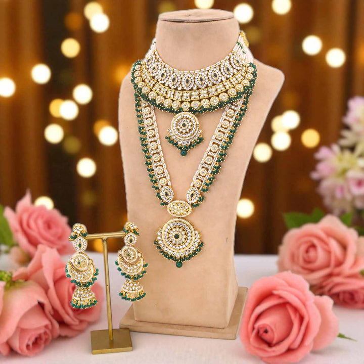 Emerald Yamika Kundan Bridal Jewellery Set