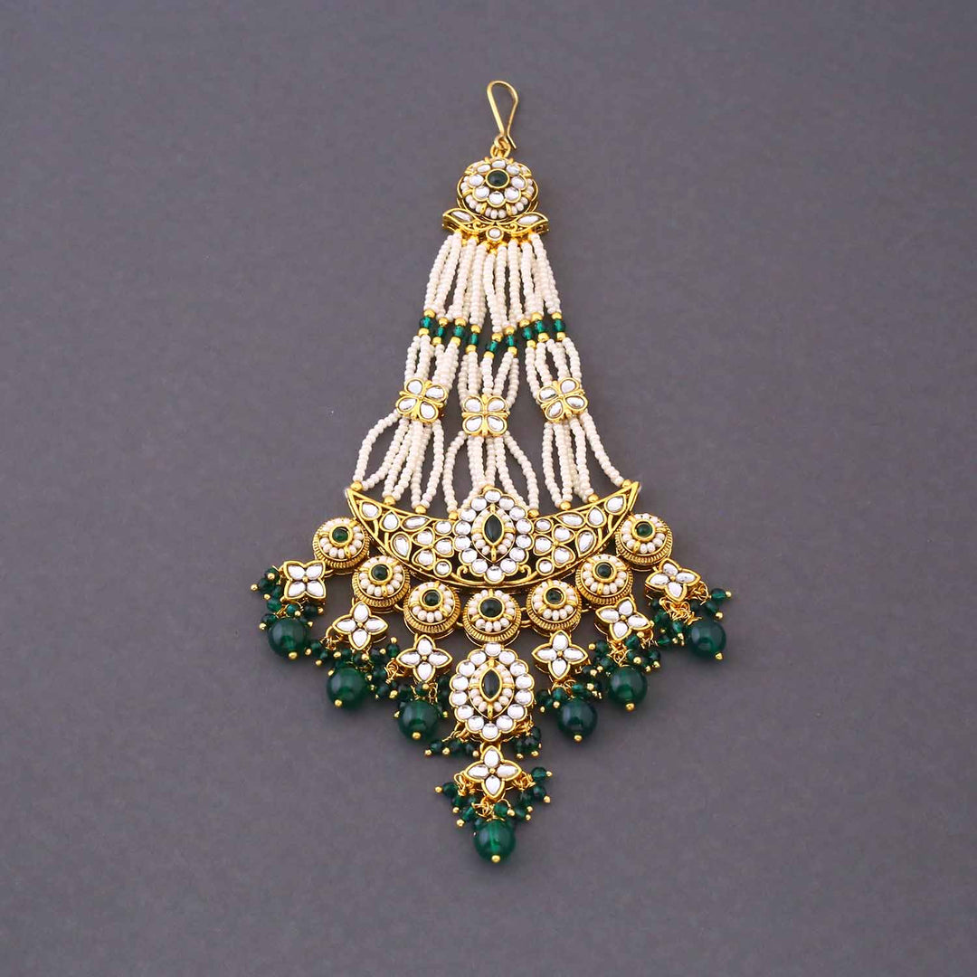 Emerald Yamika Kundan Bridal Jewellery Set