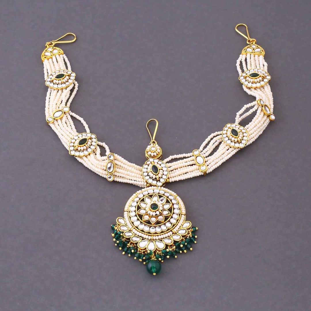 Emerald Yamika Kundan Bridal Jewellery Set