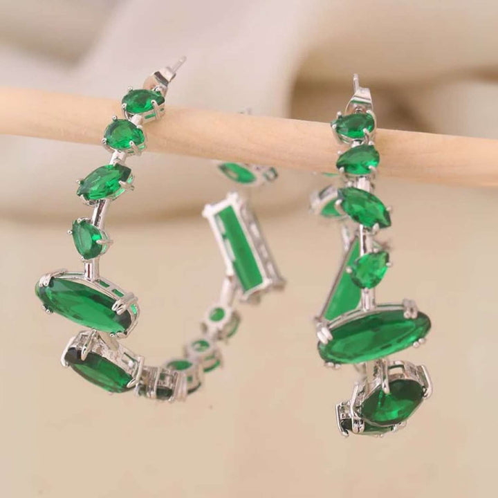 Emerald Yanin Zirconia Hoops