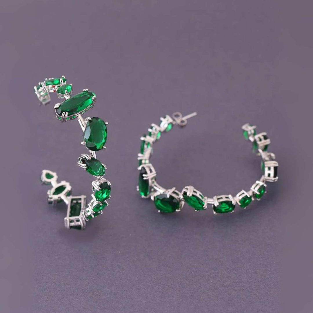 Emerald Yanin Zirconia Hoops