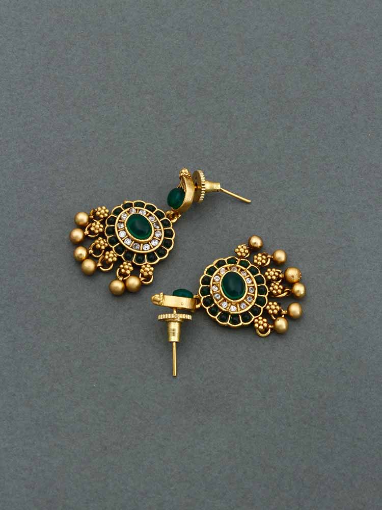 Emerald Yashini Temple Danglers