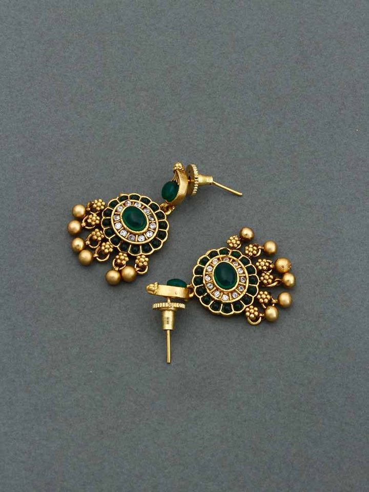 Emerald Yashini Temple Danglers