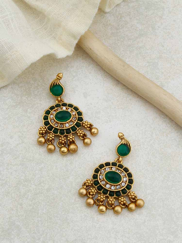 Emerald Yashini Temple Danglers