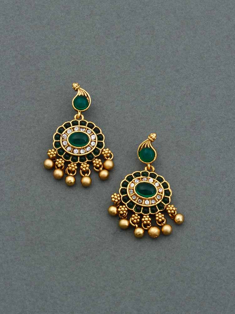 Emerald Yashini Temple Danglers