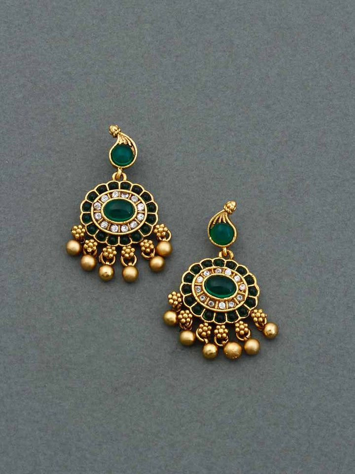Emerald Yashini Temple Danglers