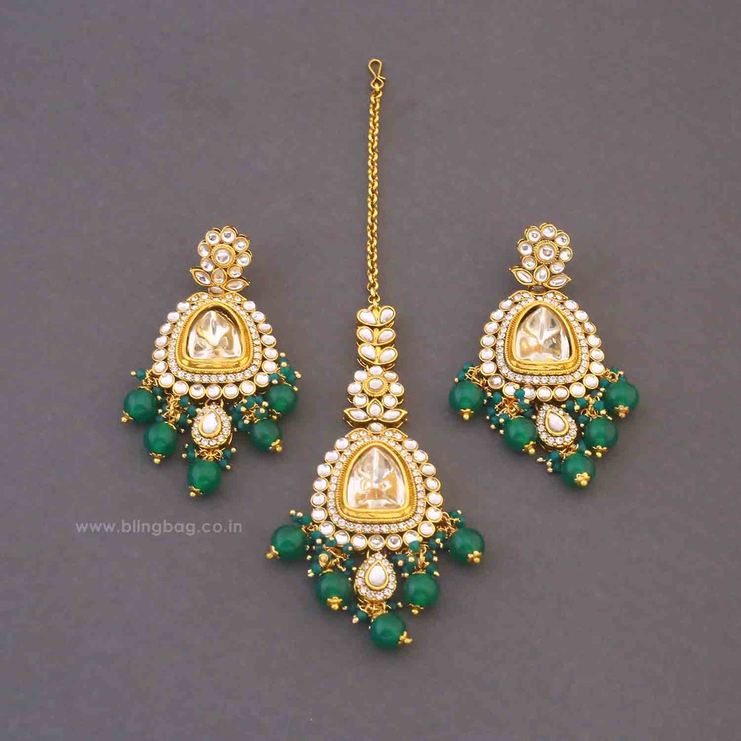 Emerald Yonita Maang Tikka