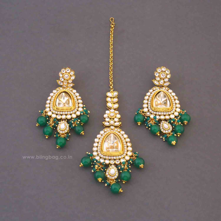 Emerald Yonita Maang Tikka