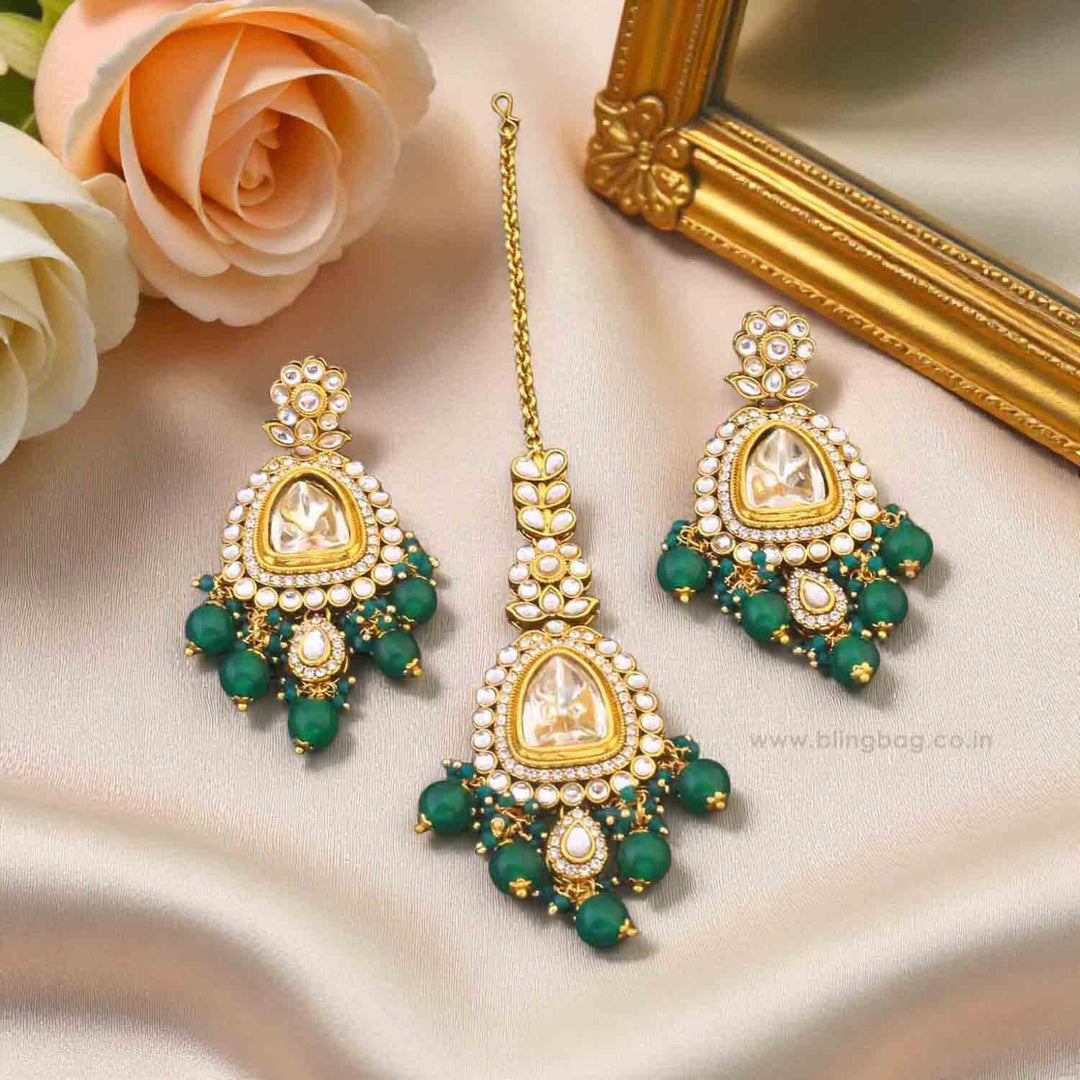 Emerald Yonita Maang Tikka