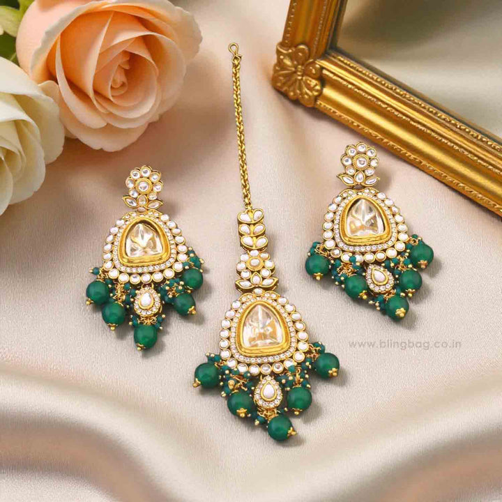 Emerald Yonita Maang Tikka