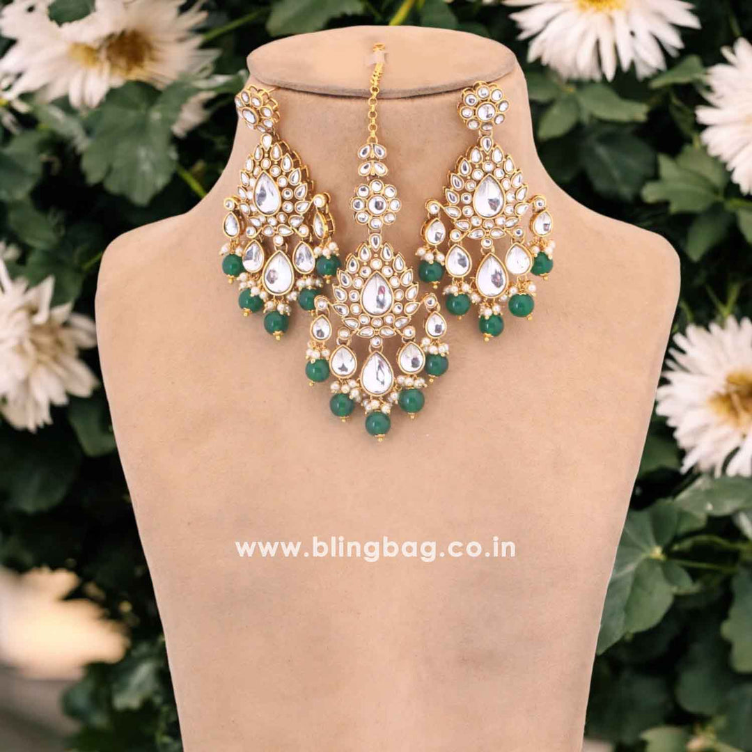 Emerald Zaida Kundan Jewellery Set