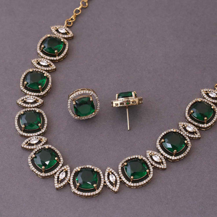 Emerald Zinnia Victorian Jewellery Set - New Arrival