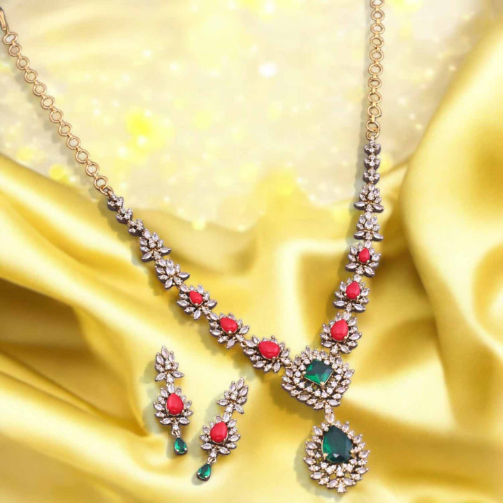 Multicolor Zonia Victorian Jewellery Set - New Arrival
