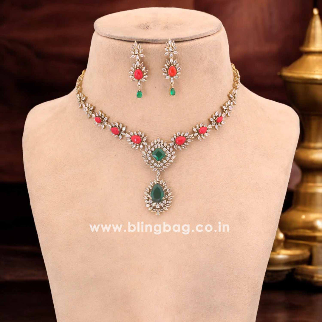 Multicolor Zonia Victorian Jewellery Set - New Arrival