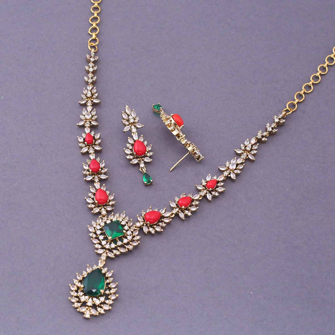 Multicolor Zonia Victorian Jewellery Set - New Arrival