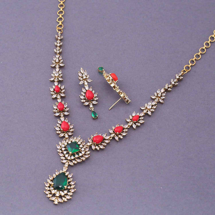 Multicolor Zonia Victorian Jewellery Set - New Arrival