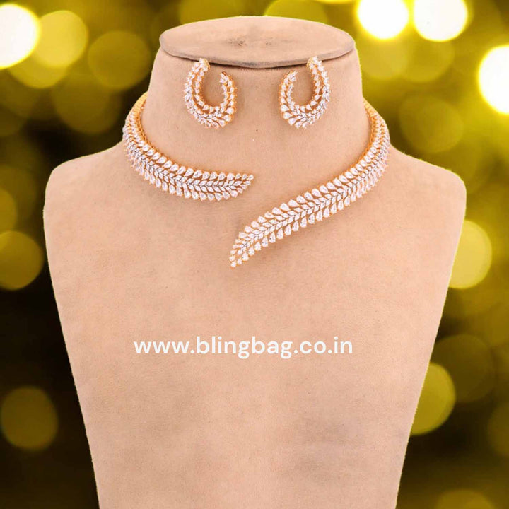 Golden Aabrina Hasli Zirconia Jewellery Set
