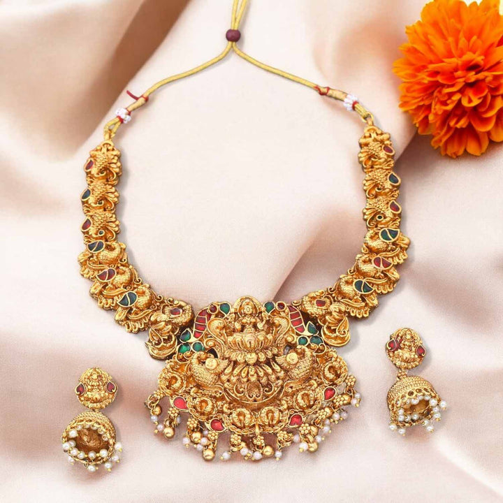 Golden Aalayaa Hasli Temple Jewellery Set - New Arrival