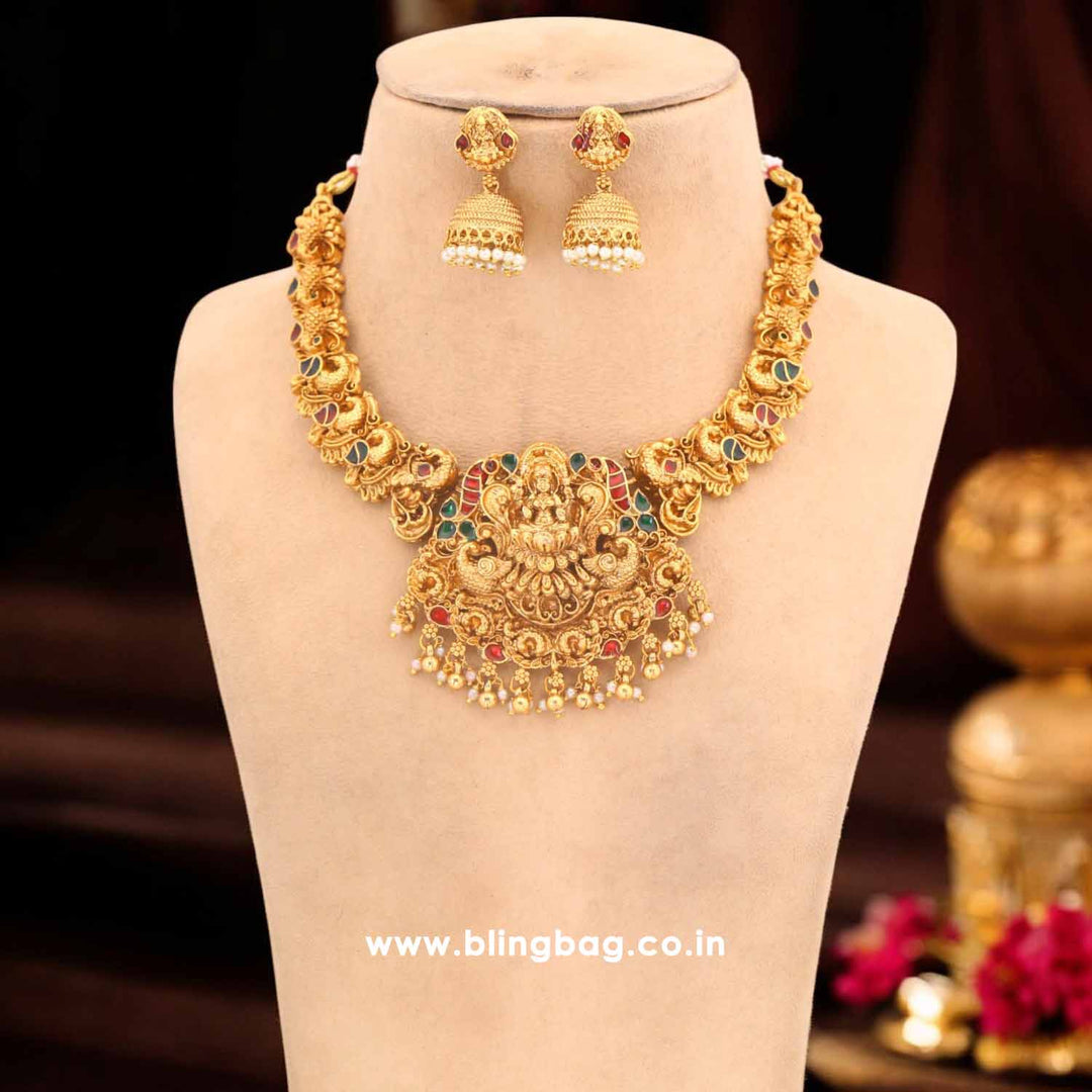 Golden Aalayaa Hasli Temple Jewellery Set - New Arrival