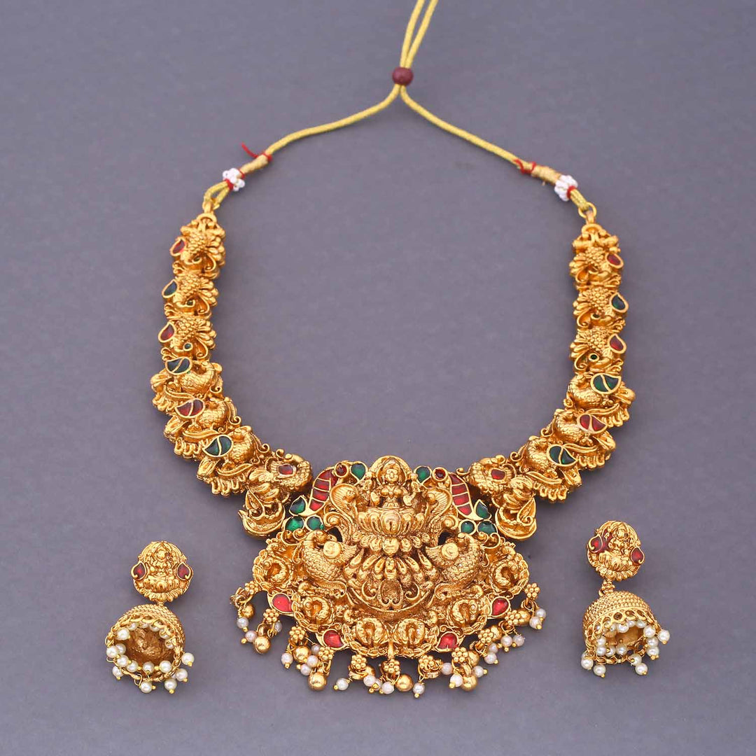 Golden Aalayaa Hasli Temple Jewellery Set - New Arrival