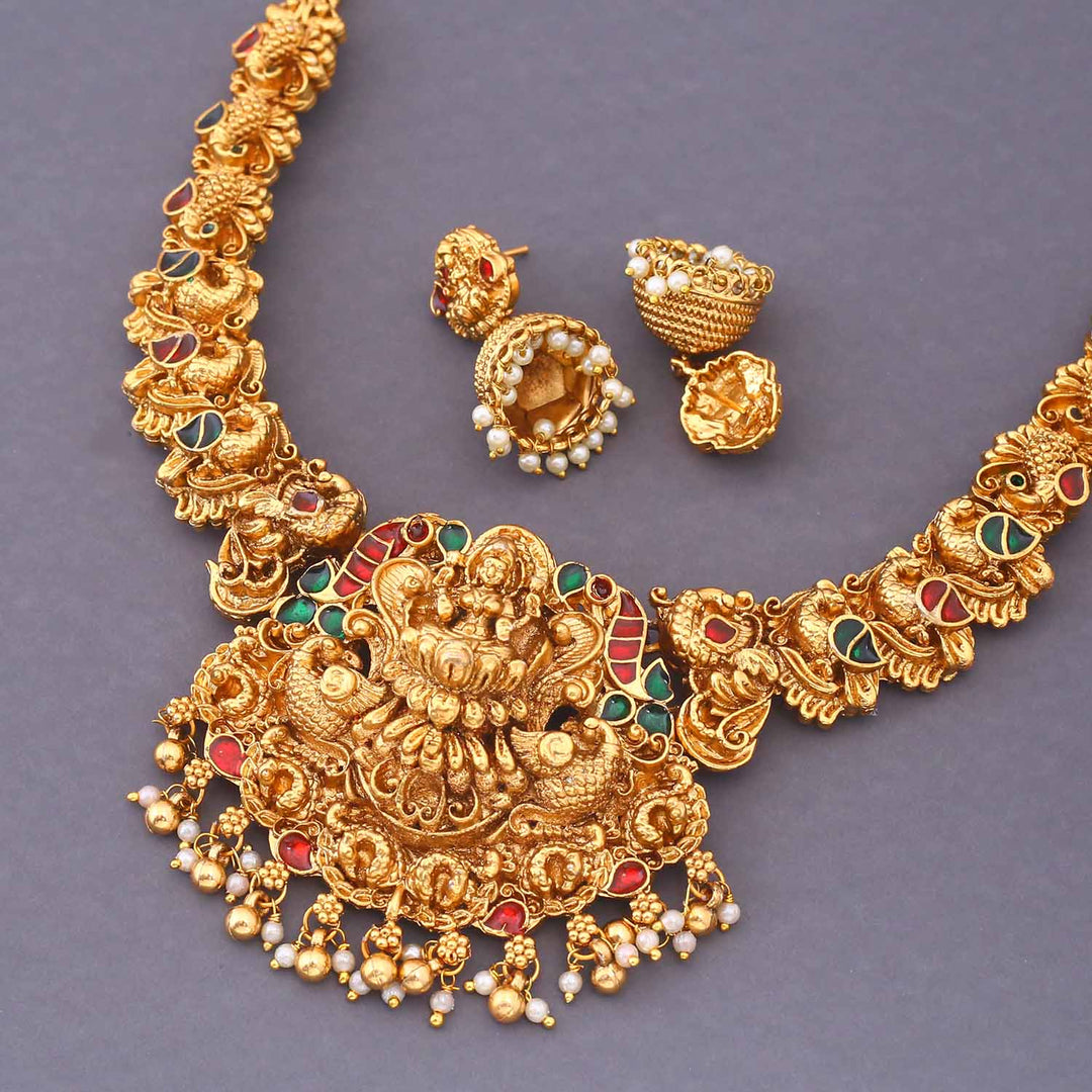 Golden Aalayaa Hasli Temple Jewellery Set - New Arrival
