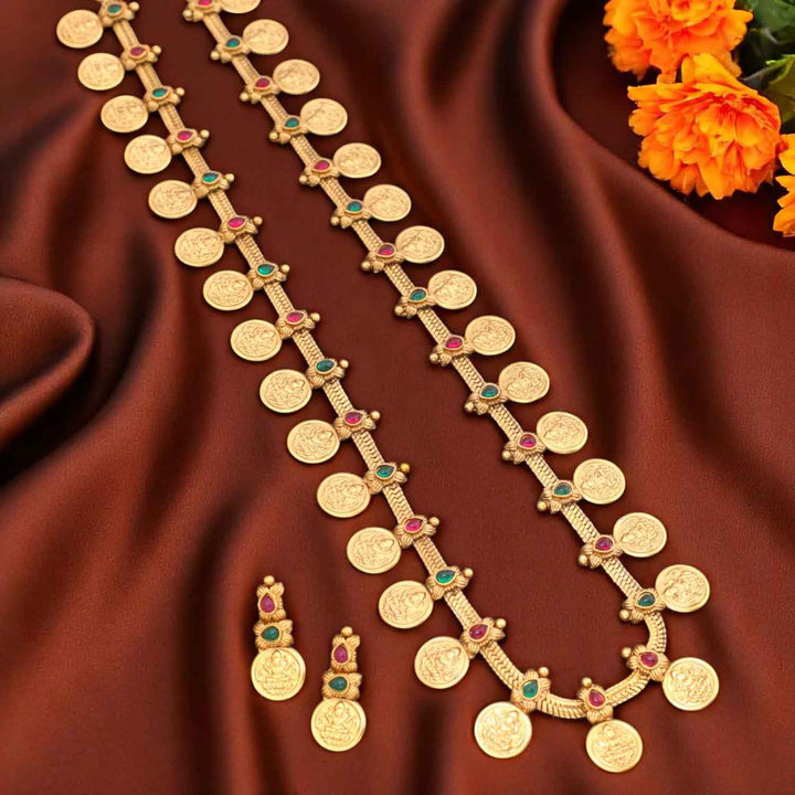 Golden Aaradhyi Temple Jewellery Set - New Arrival