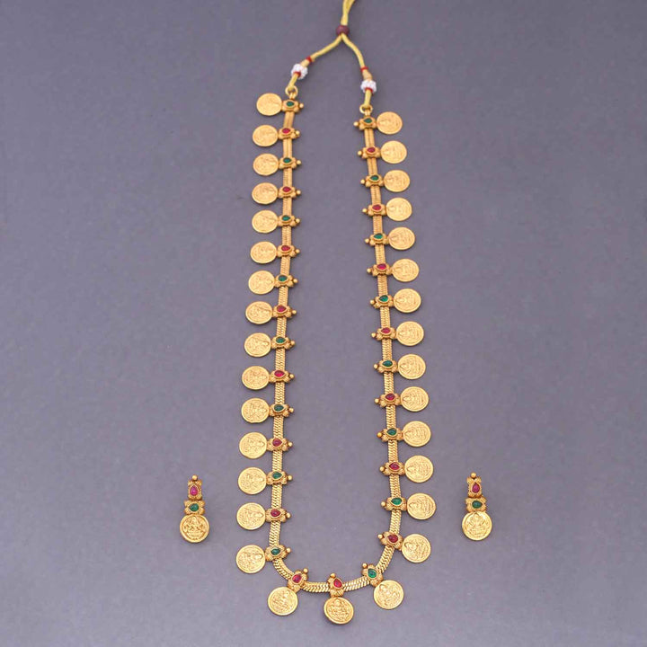 Golden Aaradhyi Temple Jewellery Set - New Arrival
