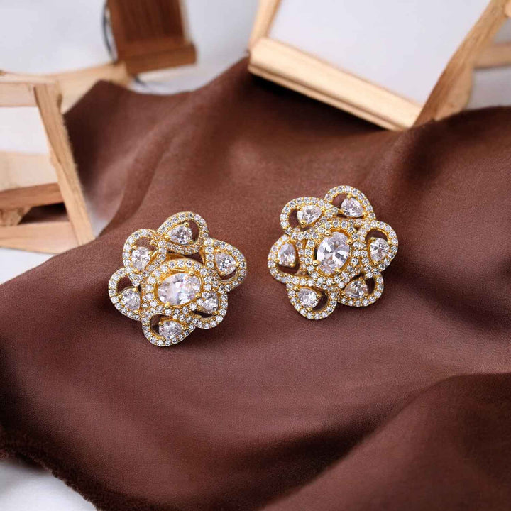 Golden Aberdeen Zirconia Studs