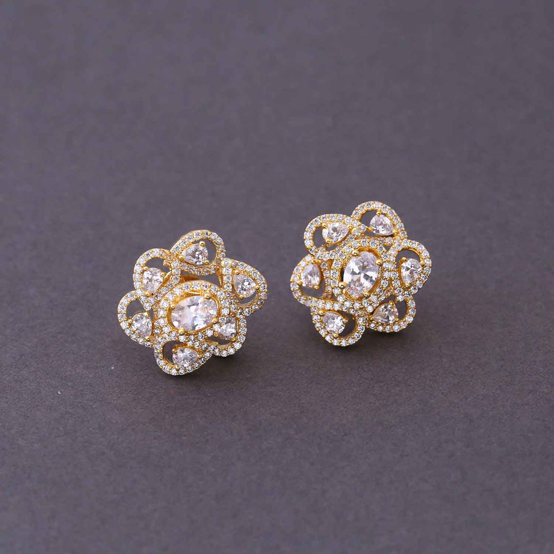 Golden Aberdeen Zirconia Studs