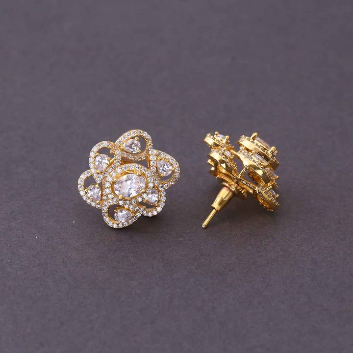 Golden Aberdeen Zirconia Studs