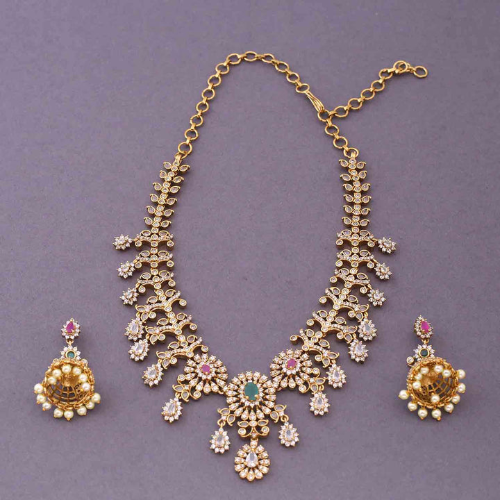 Golden Abhasa Antique Jewellery Set- New Arrival